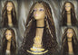 Long Wavy Goddess Faux Locs Honey Platinum Blonde 613 27 Brown Gypsy Bohemian Boho Dread DE SE Dred Lock Braided Wigs Festival Hair Distress