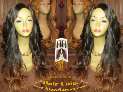 Ombre Virgin Hair Unit! 26 In' Long Brown #30  4x4 Closure Custom Color Lace Front Celebrity Wigs Ciara Wig Look Alopecia Areata universalis