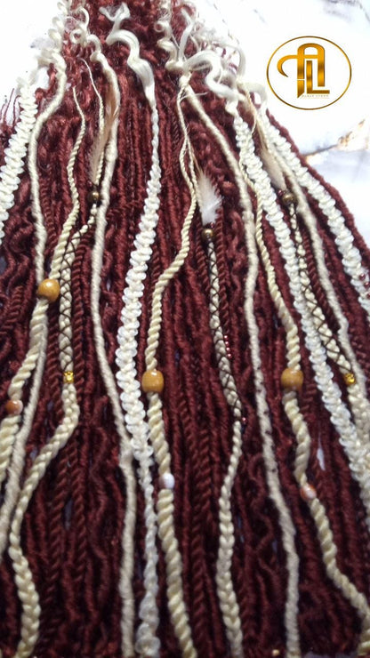 613 Blonde Ginger Curly End SE Braid Plaits Twist Set 100 Piece Set Kit Crochet Boho Mermaid Dread Hair Wrap Extensions Single Loop Dread