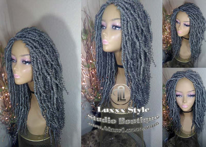 Passion Twist Mini Small Fluffy Irregular Bomb  Passion Twist Hair Storm 44 51 Grey Gray Silver  Storm Gypsy Bohemian Boho Water Wave