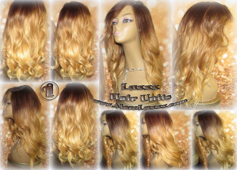 Highlights Balayage Colorist Brown Honey Blonde Ombre Wig Maker Virgin Hair Unit Wig Closure Blonde Wig 27 613 platinum dark roots Alopecia