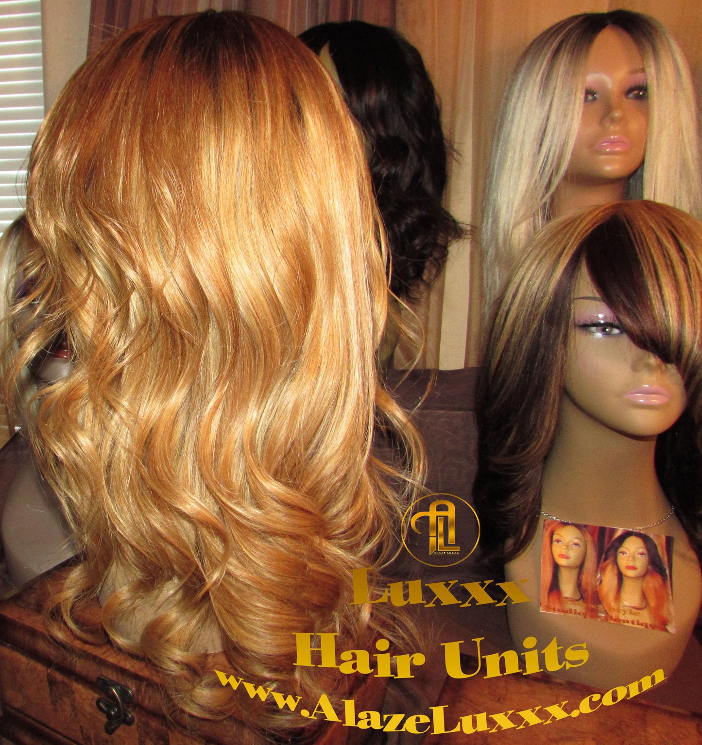 Dark Roots Honey Blonde 18 In' Straight Long Auburn 27/613  Ombre Custom Color Virgin Hair Unit Lace FrontWigs Kim Khloe Kardashian Wig Look