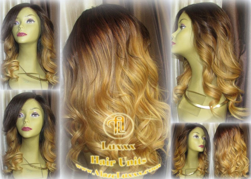 Short Brown Blonde Ombre Highlights Balayage Auburn Colorist Wig Virgin Hair Unit Wig Blonde 27 613 dark roots weave mermaid Color Melt Wig