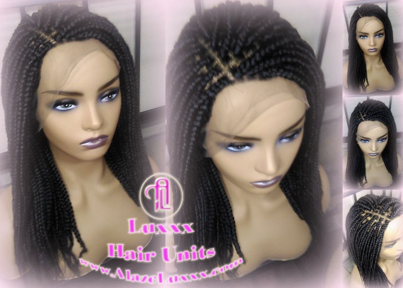 Short Black Lace Baby Hair Box Braid Wig Unit Large Medium! Glueless! Black Box Braid Wig 16in Straight Goddess Braids Lace Wig