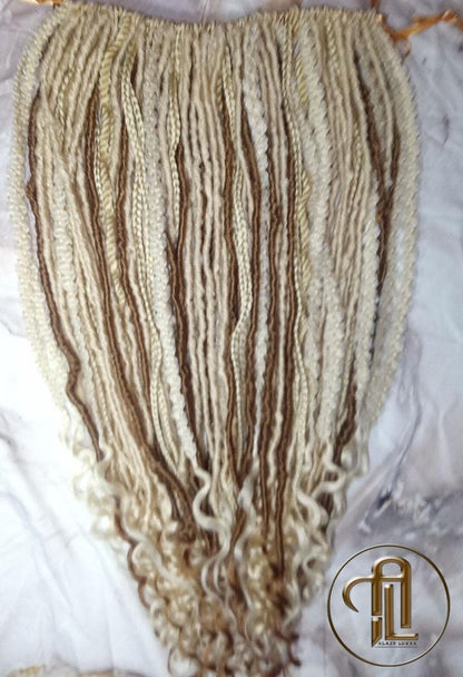 Single End white honey blonde 613 27 SE 75 Piece Set Straight wavy dreads textured braid Bohemian synthetic dreadlock Soft Boho  Extension