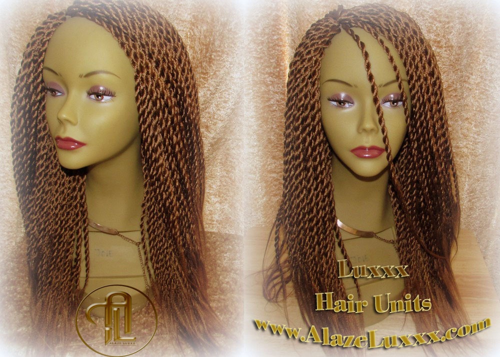 Auburn '14 #30 Handmade Senegalese Twist Wig Unit! Glueless Medium Kinky Twists Box Braid Wigs Havana Straight Ready to ship