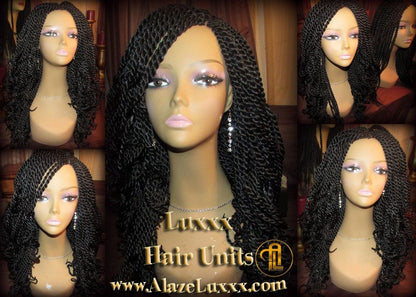 20' Long Black Curly Senegalese Twist Wig Unit! Alopecia Natural Hair Kinky Marley Crochet Twist Box Braid Braided Dred Lock Braiding Wig