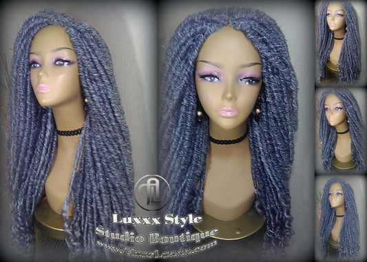 Big Large Fluffy Loc Wig Storm Silver Grey Gray 44 51 Gypsy Bohemian Boho Goddess Faux Dread Locs Wig Coplay Platinum Metallic Chrome Hair