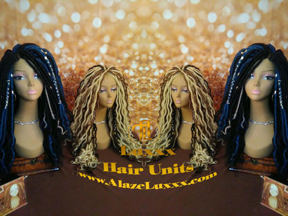 Goddess Faux Dread Locs Wig Unit! Blonde #613 #27 Wavy NEW Festival! Marley Dred Dread Lock Twist Wig Crochet Rave Hair Coachella Wig
