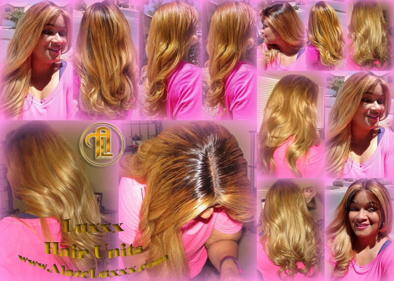 Dark Roots Honey Blonde 16 In' Straight Long  Auburn 27/613 Ombre Custom Color Virgin Hair Unit Lace FrontWigs Kim Khloe Kardashian Wig Look