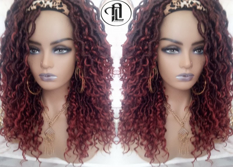 Headband Goddess Locs Braid Wig 350 Ombre Mermaid Boho curly bohemian braids Gradient Hair Short Curly 14 16in