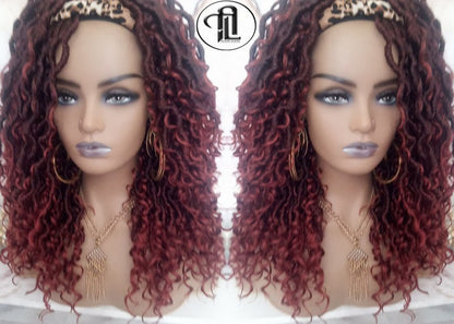Headband Goddess Locs Braid Wig 350 Ombre Mermaid Boho curly bohemian braids Gradient Hair Short Curly 14 16in