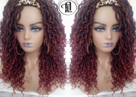 Headband Goddess Locs Braid Wig 350 Ombre Mermaid Boho curly bohemian braids Gradient Hair Short Curly 14 16in