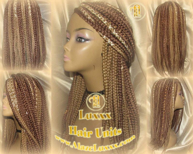 Box Braid Wig Blonde Brown Auburn 27 30 Poetic Justice Large Medium Braids Long Hair Accessories Ombre Braids Wig Two Tone. Braiding Hair