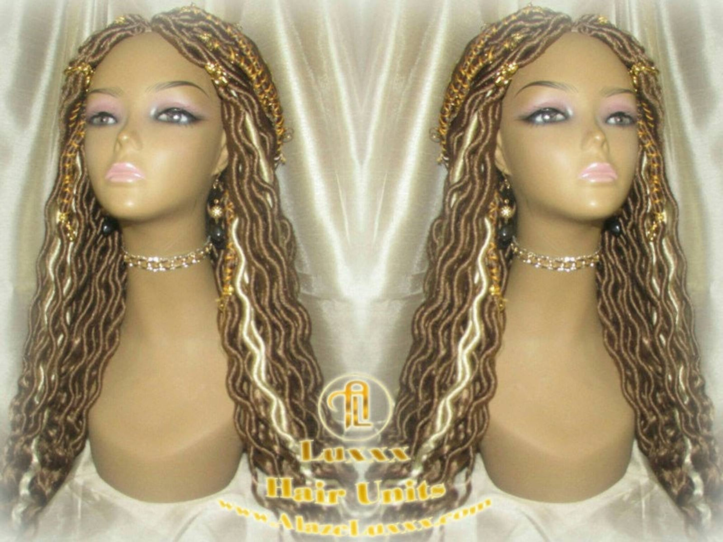Wavy Goddess Faux Locs Blonde Honey 27 Hair Gypsy Bohemian Boho Dread Loc 613 27 DE SE Dred Lock Crochet Braided Wigs Carnival Festival Hair