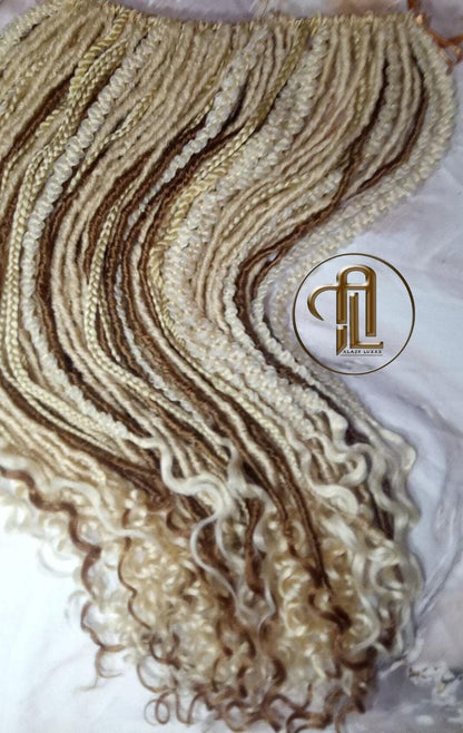 Single End white honey blonde 613 27 SE 75 Piece Set Straight wavy dreads textured braid Bohemian synthetic dreadlock Soft Boho  Extension