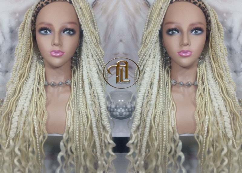 Blonde 613 Dread Mix Headband Wig Braid Twist Soft Crochet Boho Dread Braid Set Bohemian extensions