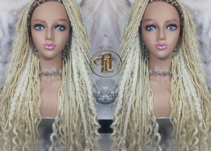 Blonde 613 Dread Mix Headband Wig Braid Twist Soft Crochet Boho Dread Braid Set Bohemian extensions