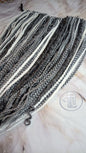 Grey Single Ended SE 100 Piece Set Kit Mixed Soft Crochet Boho Dread Braid Hair Wraps Extensions Textured Natural Realistic Silver White