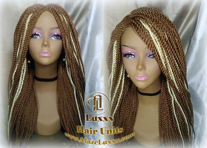 27 613 Blonde Long Straight Small Senegalese Twist Wig Unit Barbie Blonde 22' Braids Twist Locs 613 Braiding Hair Platinum Blonde Braids Wig