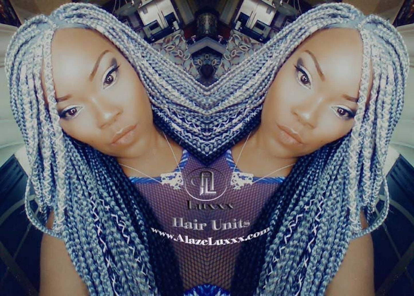 Box Braid 44 51 Wig Grey Gray Silver Lace Baby Hair Storm Long Medium Straight Glueless! Braid Lace Wig Pre Stretched Braiding Hair
