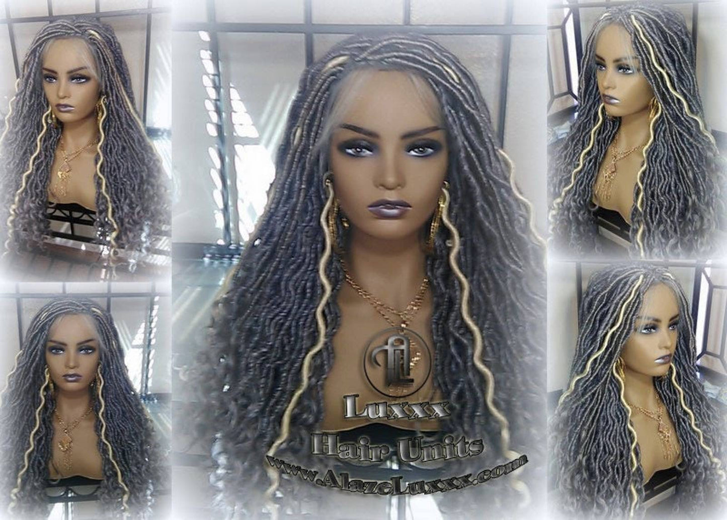 Gray 613 Platinum Blonde Lace Frontal Goddess Faux Dread Loc Lace Closure Straight Storm Silver Grey Gray 44 51 Boho Gypsy Wavy Lock