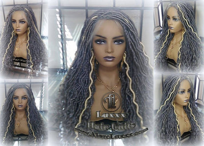 Gray 613 Platinum Blonde Lace Frontal Goddess Faux Dread Loc Lace Closure Straight Storm Silver Grey Gray 44 51 Boho Gypsy Wavy Lock