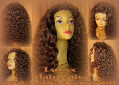 Virgin Hair Curly 18' Gorgeous Custom Unit Lace Front  Celebrity Wigs  Wig Look Brazilian Malaysian or Peruvian Big Virgin Hair Curly Hair
