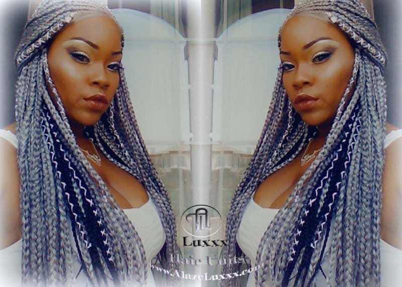Fulani Goddess Braids Cornrow Silver 51 Black Lemonade Braid Wig French Braids Feed in Braids Box Braids Tribal African Beyonce