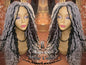 Salt N Pepper 44 51 Grey Gray Silver Platinum Storm Gypsy Bohemian Boho Goddess Faux Dread Locs Wig Unit Wavy NEW Marley Dred  Lock Crochet