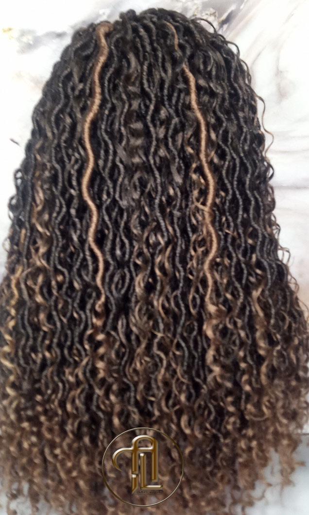 Full Lace River Goddess Loc Wig Distressed Dread Baby Hair Wigs Brown Blonde Faux  Long Wavy Blonde Tips End 27  Hair Bohemian Boho Gypsy