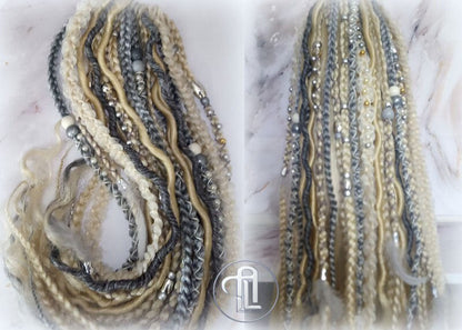 Ponytail Hair Fall Extensions Blonde 613 Grey Silver Elements Accents Feathers synthetic box braids hair scrunchie clip in Clip on Braids
