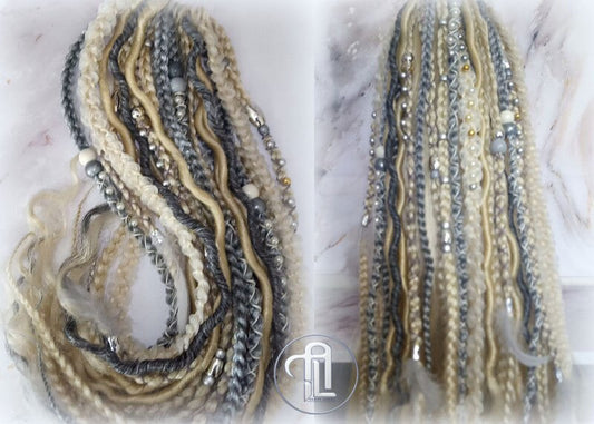 Ponytail Hair Fall Extensions Blonde 613 Grey Silver Elements Accents Feathers synthetic box braids hair scrunchie clip in Clip on Braids