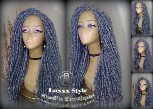 Big Large Fluffy Loc Wig Storm Silver Grey Gray 44 51 Gypsy Bohemian Boho Goddess Faux Dread Locs Wig Coplay Platinum Metallic Chrome Hair