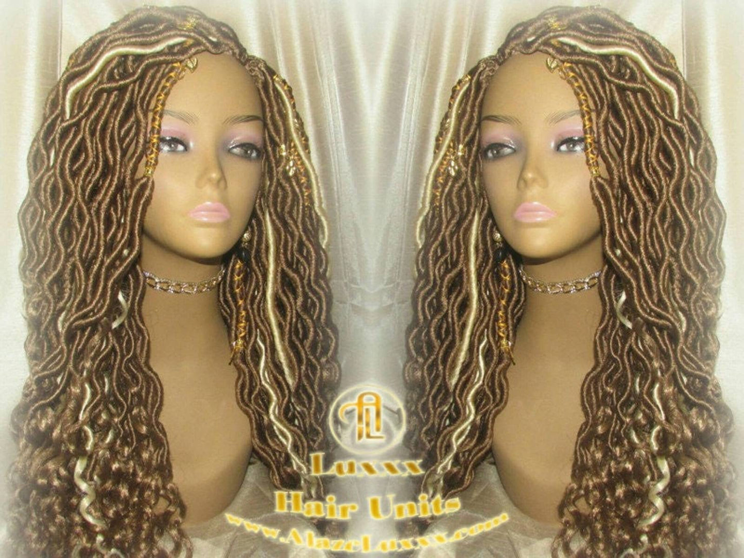 Wavy Goddess Faux Locs Blonde Honey 27 Hair Gypsy Bohemian Boho Dread Loc 613 27 DE SE Dred Lock Crochet Braided Wigs Carnival Festival Hair
