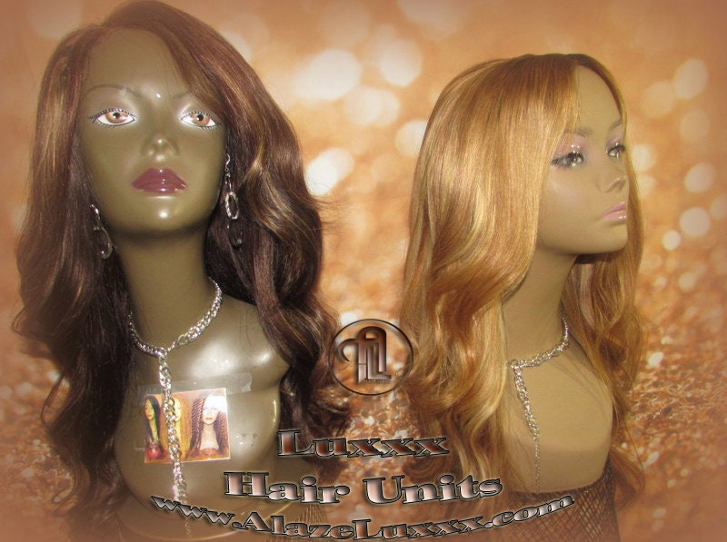 Virgin Hair Wig Brown Blonde Highlights Lace Front Straight Layered Cancer Wig, Alopecia Areata, Alopecia Universalis, Alopecia Totalis Wigs