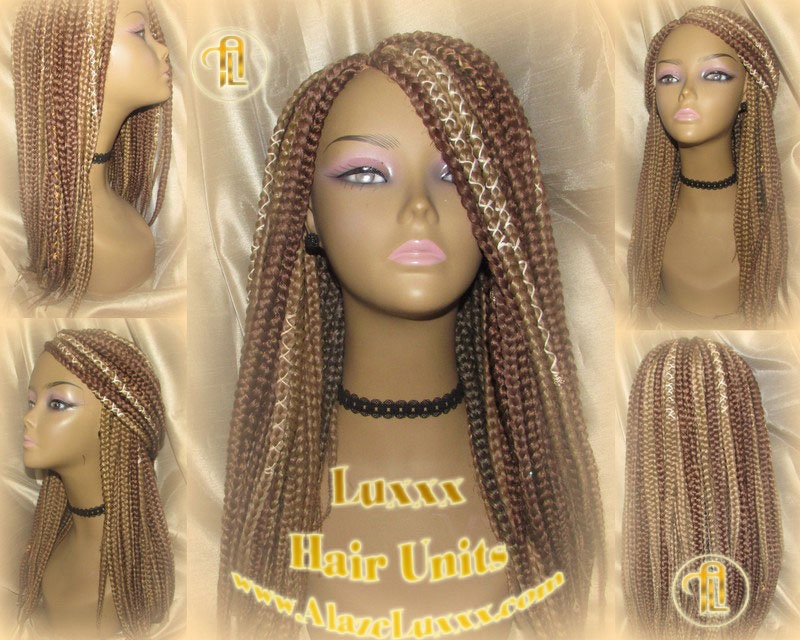 Box Braid Wig Blonde Brown Auburn 27 30 Poetic Justice Large Medium Braids Long Hair Accessories Ombre Braids Wig Two Tone. Braiding Hair