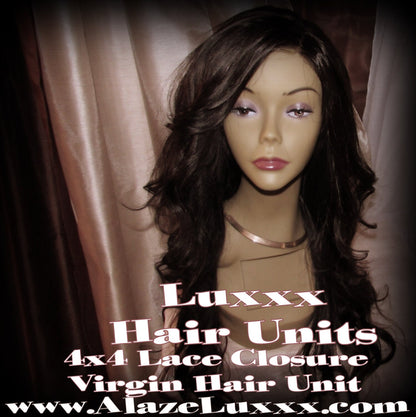 Straight Black Kim Kardashian West Look 18 In Virgin Hair Unit Custom Middle Part Side Part 4x4 Lace Front Celebrity Wigs Wig FREE SHIPPING