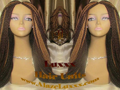 Straight Senegalese Twist Wig Unit Ready2Ship: HOT 22' Unique Rare Wine 33/27/4 Long   Alopecia Natural Small Twist Crochet Braided Braiding