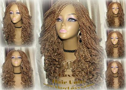 Blonde Straight Senegalese Twist Wig Unit Bombshell 18' Auburn 27 30 Curly Alopecia Natural Kinky Marley Crochet Braided Braiding Wig
