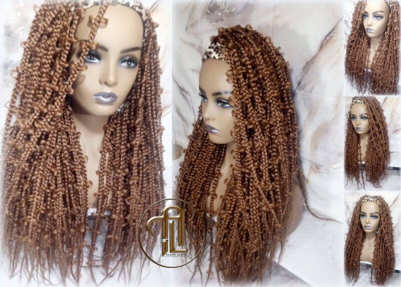 Headband Wig Butterfly Jungle Braids  Blonde  Box Braids Gypsy Bohemian Boho Wig Blonde Long Straight Waterfall Hair Braided Wig
