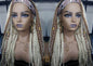 Headband Wig Blonde 613 Platinum 27 Honey Box Braids Gypsy Bohemian Boho Wig Blonde Long Straight Waterfall Hair Braided Wig
