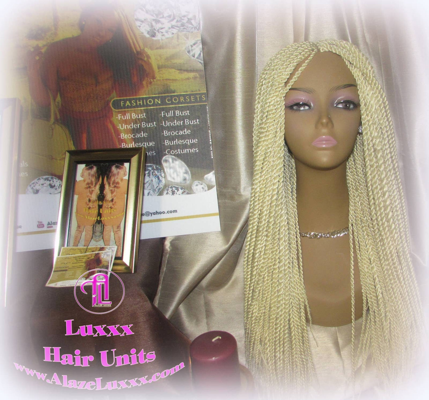 Senegalese Twist Twisted Braid Wig 613 Blonde Long Straight Small Braids Wig 24in Crochet Loc Braiding Platinum African Braided Wig