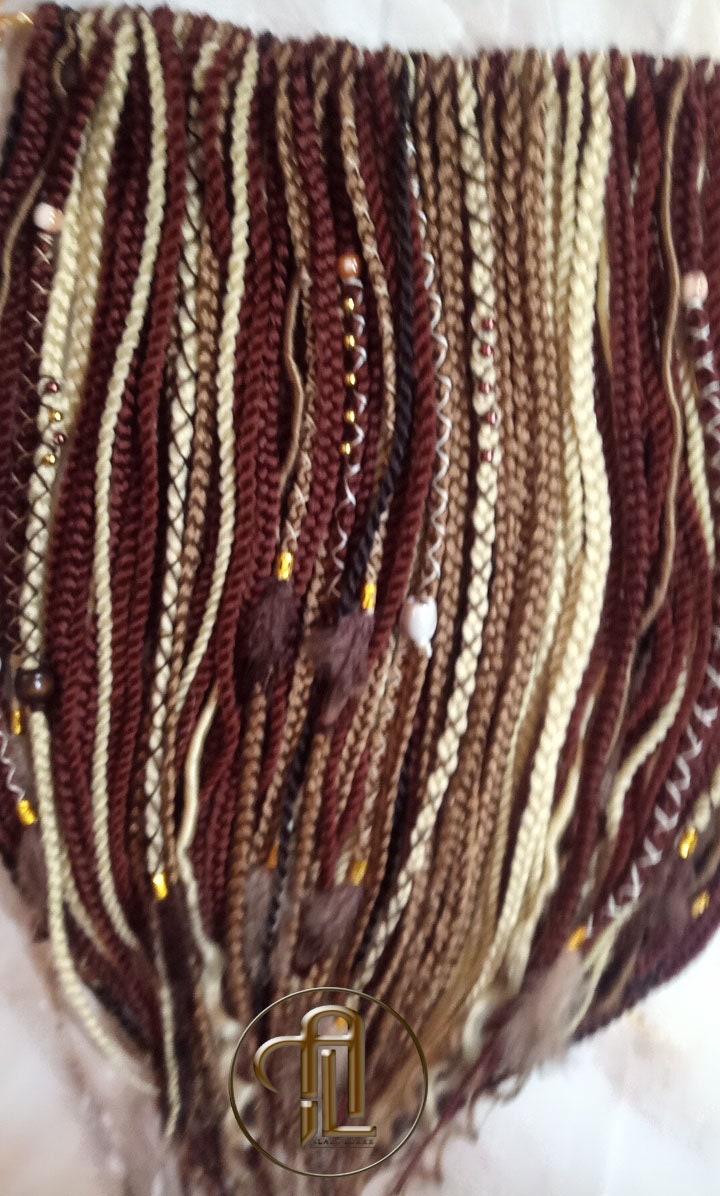 Ginger Blonde Single End SE Braid Plaits Twist Set 100 Piece Set Kit Crochet Boho Mermaid Dread Hair Wrap Extensions Single Loop Dread