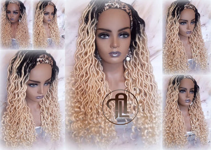 Headband Wig Gypsy Bohemian 613 Goddess Faux Dread Wig 1B Black Blonde Ombre Dark Roots Marley Dred Lock Platinum Braided Wig