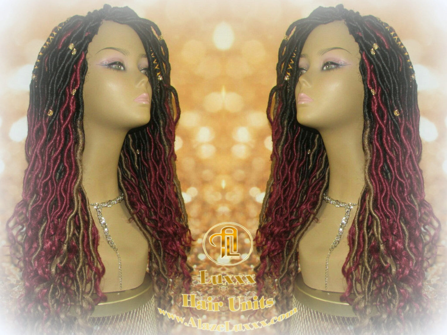 Dread Dred Loc Lock Wig Fire Goddess Red Burgundy  530 Ombre  1b  Blonde 27  Marley Goddess Crochet Synthetic Unit Hair Braided Wavy Cosplay