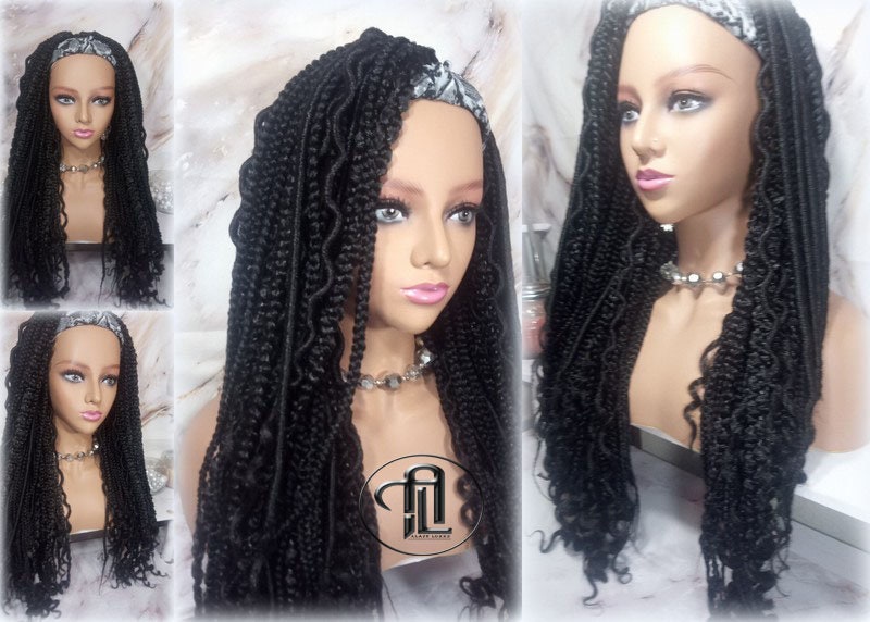 Braids Dreads Mix Headband Wig Black Set Twist Soft Crochet Boho Dread Braid Set Bohemian extensions