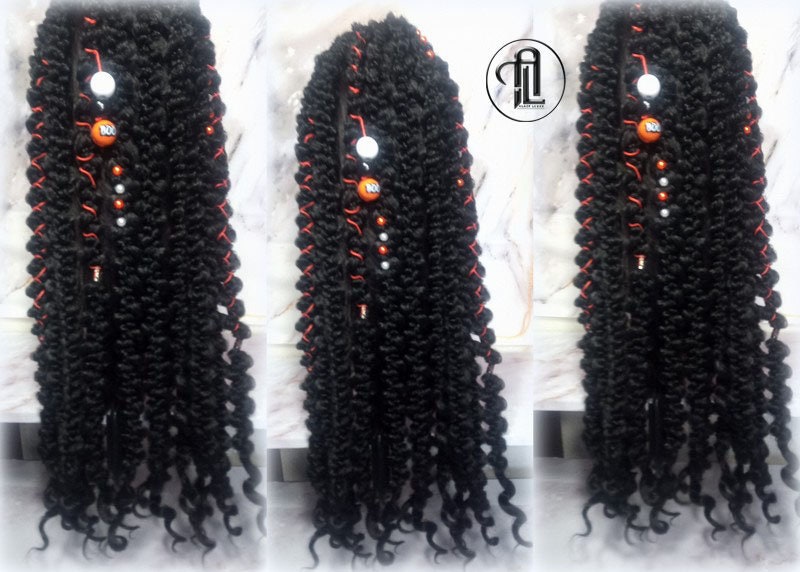Halloween Ponytail Hair Accessories Hair Fall Extension Clipin Black Orange Hairband Hair Tie Passion braid hair scrunchy Pumpkin Ghost Scar