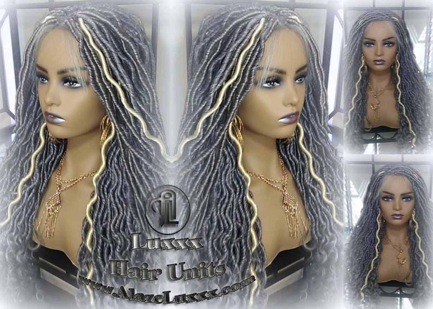 Gray 613 Platinum Blonde Lace Frontal Goddess Faux Dread Loc Lace Closure Straight Storm Silver Grey Gray 44 51 Boho Gypsy Wavy Lock