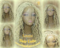 Platinum Blonde Gypsy Bohemian Boho Goddess Faux Dread Locs Wig Unit! Blonde #613 #27 Wavy Marley Dred Lace Closure Lace 4x4 Wig Baby Hair